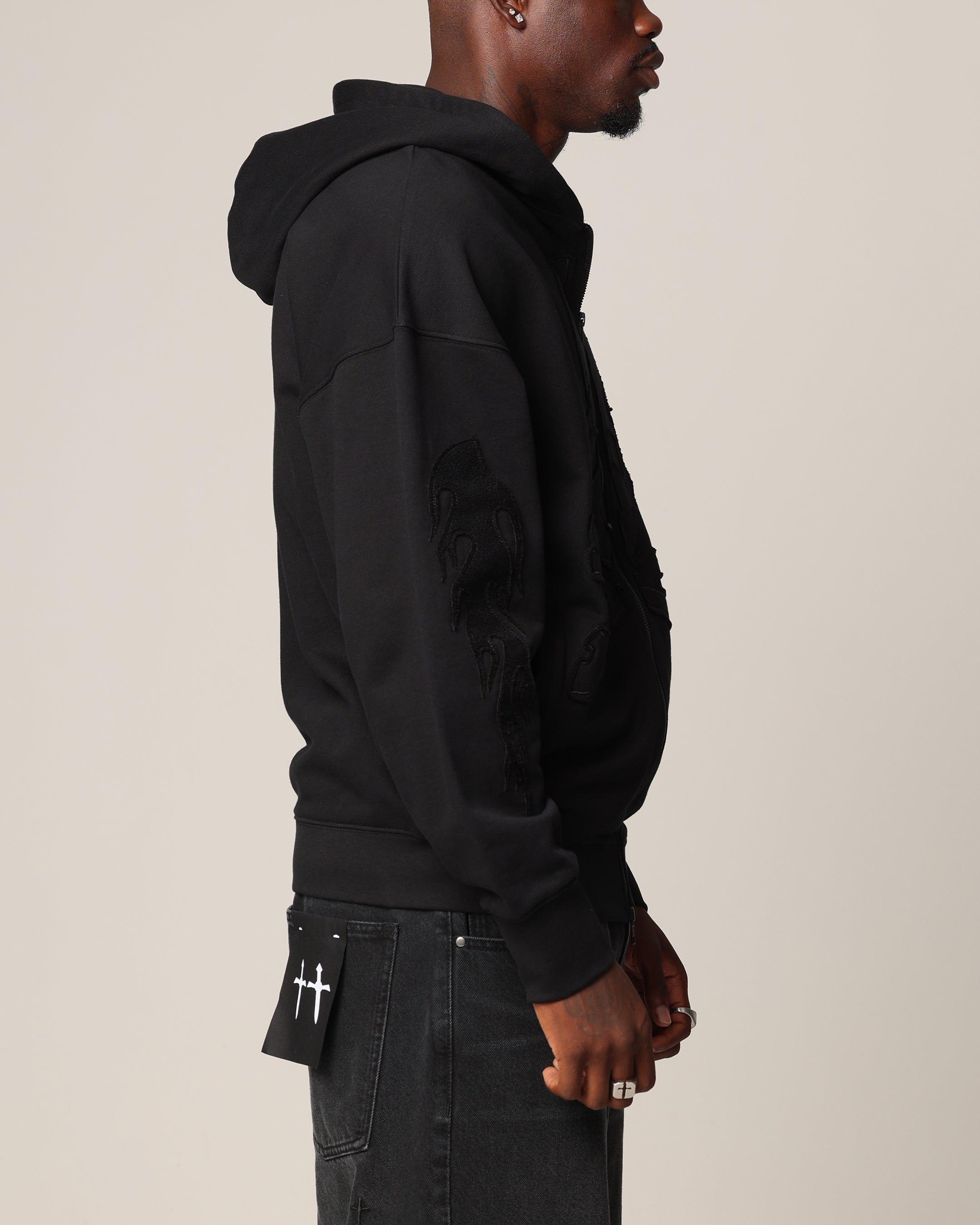 Saint Morta Hellfire Zip Hoodie Black | Culture Kings US