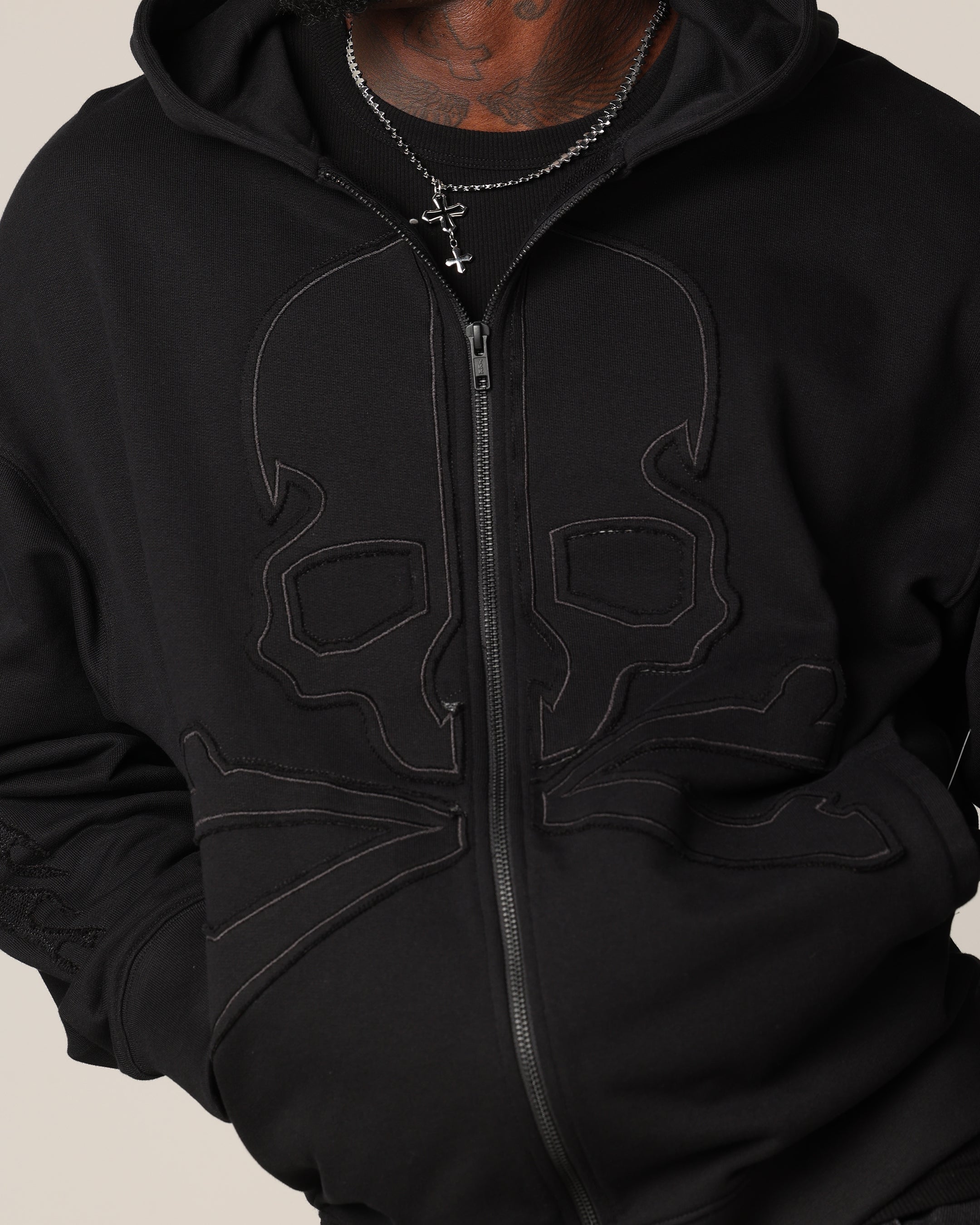 Saint Morta Hellfire Zip Hoodie Black | Culture Kings US