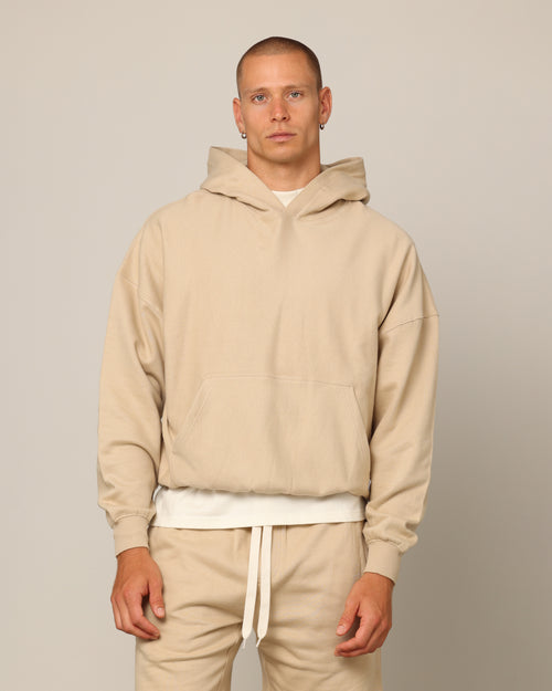 Carré Blanc Oversized Hoodie Stone