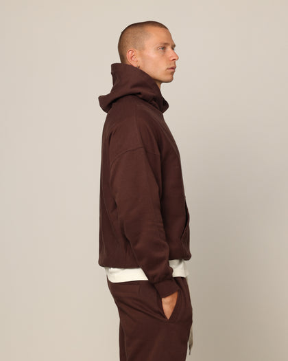 Carré Blanc Oversized Hoodie Brown