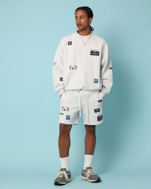 Carré Patchwork Oversized Crewneck Grey Marle