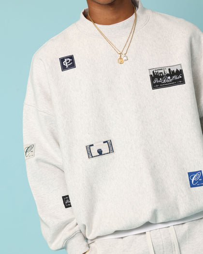 Carré Patchwork Oversized Crewneck Grey Marle