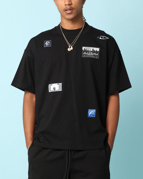 Carré Patchwork Oversized T-Shirt Black