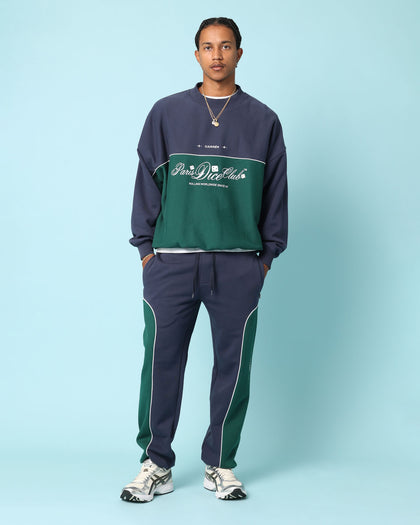 Carré Paris Dice Club Oversized Panel Crewneck Forest Green/Midnight