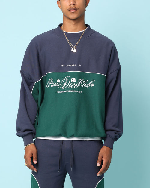 Carré Paris Dice Club Oversized Panel Crewneck Forest Green/Midnight