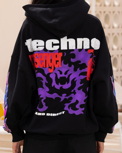 Loiter Live In Direct Vintage Hoodie Black