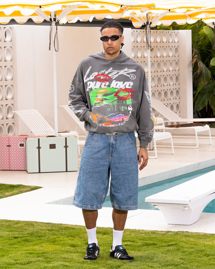 Loiter Pure Love Vintage Hoodie Charcoal