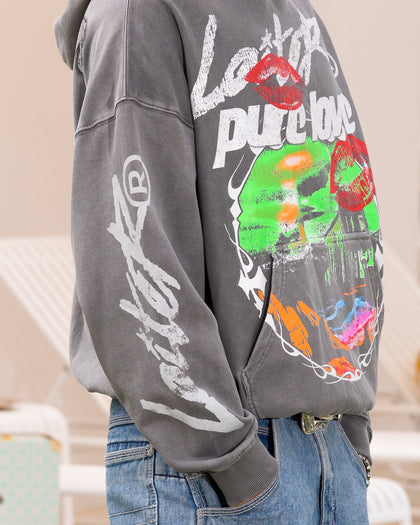 Loiter Pure Love Vintage Hoodie Charcoal