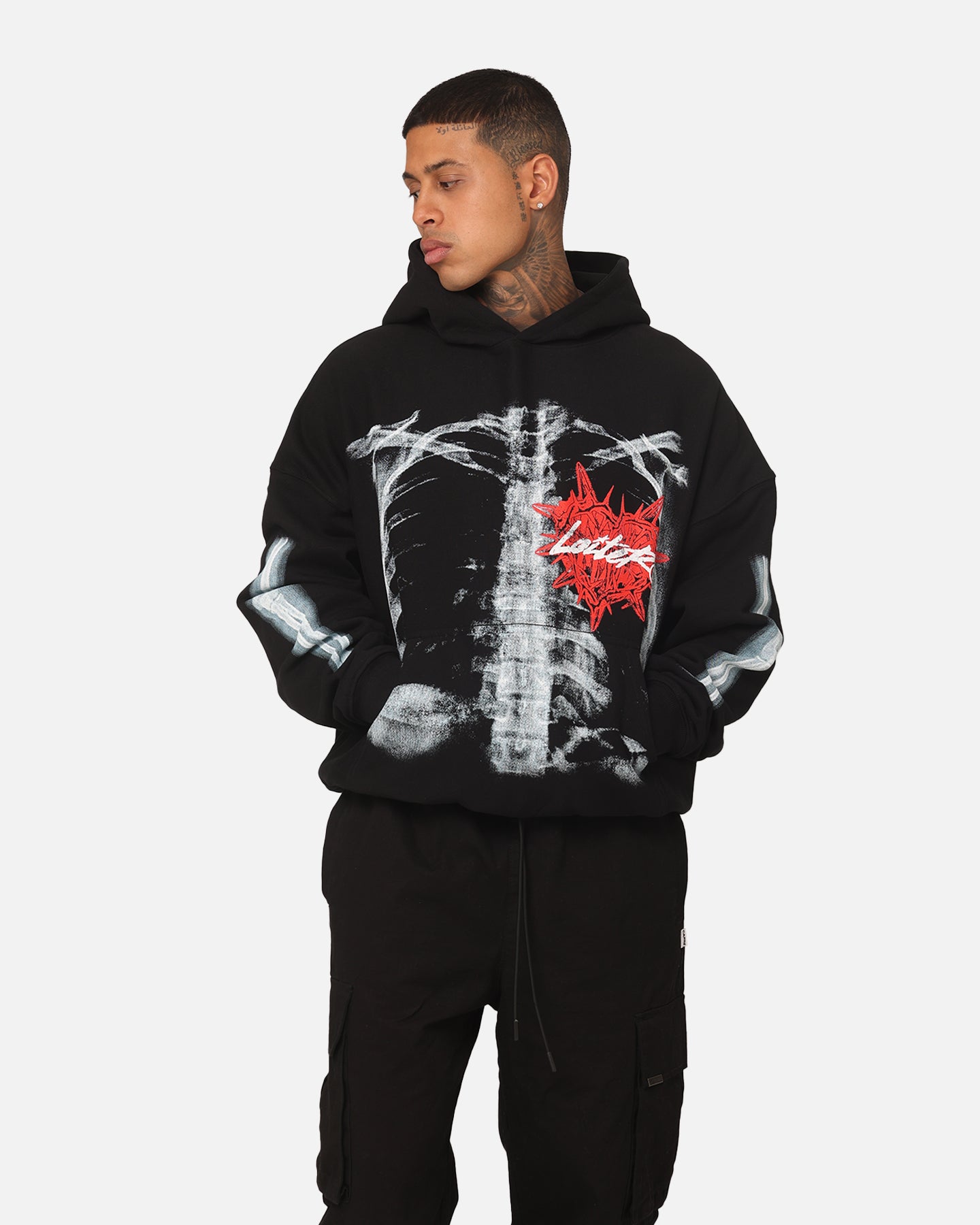 Loiter Ribcage Vintage Hoodie Black | Culture Kings US