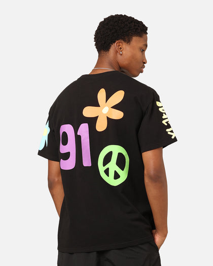 X-Large Flower And Peace T-Shirt Black