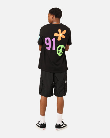 X-Large Flower And Peace T-Shirt Black