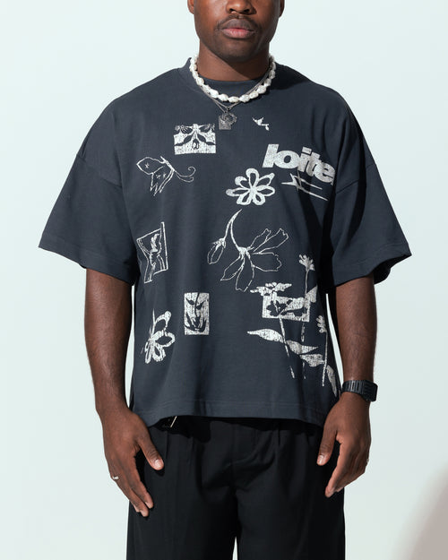 Loiter Flowerbed Box T-Shirt Charcoal