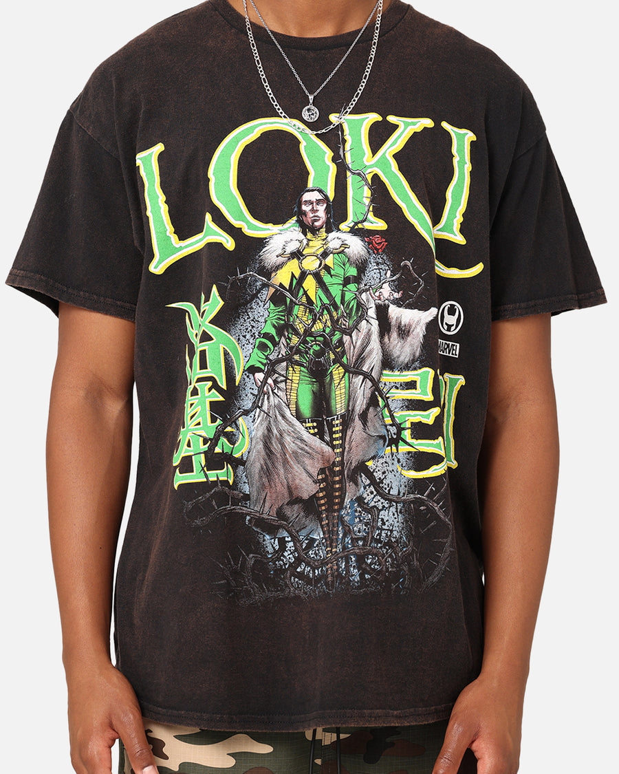 Marvel Loki T-Shirt Maglietta Nera Grafica Villain God of Marvel Loki T-Shirt Maglietta Nera Grafica Villain God of