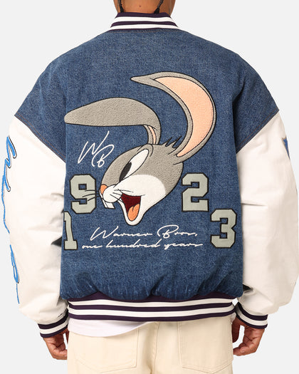American Thrift X Warner Bros. 100 Years Varsity Jacket Blue/Cream