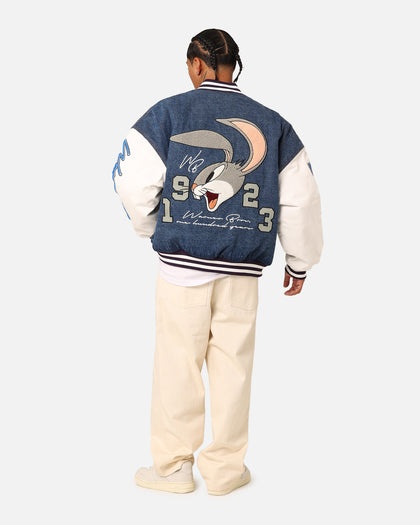American Thrift X Warner Bros. 100 Years Varsity Jacket Blue/Cream