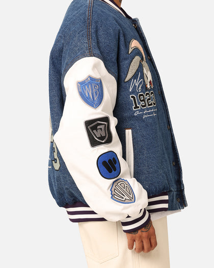American Thrift X Warner Bros. 100 Years Varsity Jacket Blue/Cream