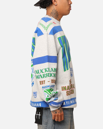 Mitchell & Ness New Zealand Warriors Team Crewneck Grey Marle