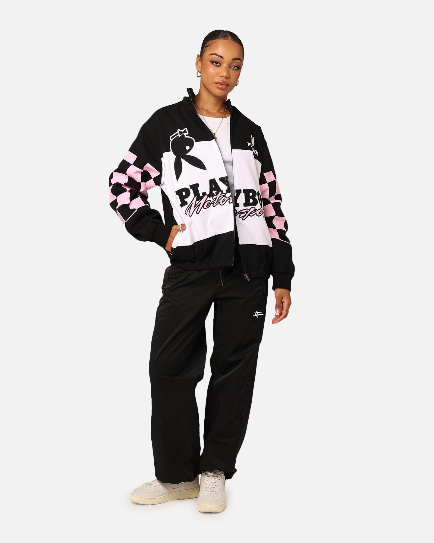 tain double push×playboy CHECK COAT Playboy By Culture Kings Hot Pursuit Jacket Black | Culture Kings US