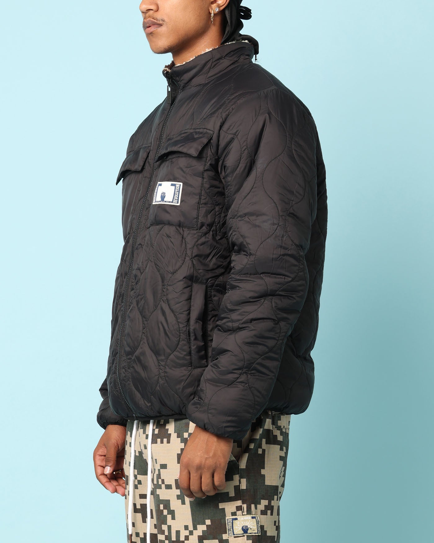 Carré Digi Sherpa Reversible Jacket Black/Camo | Culture Kings US