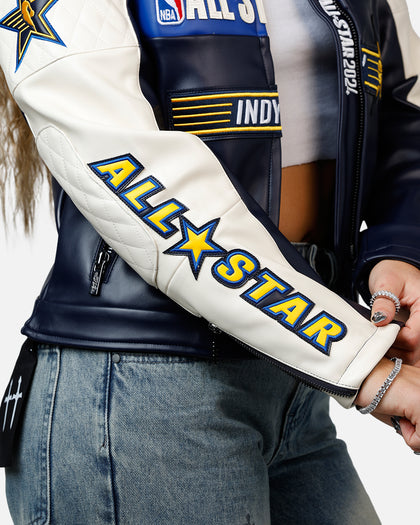 Pro Standard Women's NBA All-Stars Leather Jacket Eggshell/Midnight