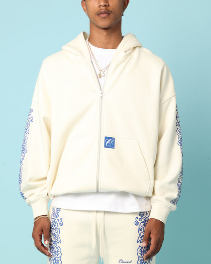 Carré Botanical Zip Up Hoodie Off White
