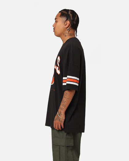 Majestic Athletic Cincinnati Bengals Vintage Sport Striped Sleeve T-Shirt Faded Black