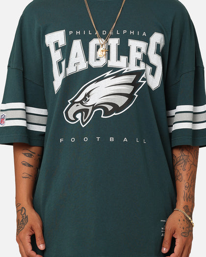 Majestic Athletic Philadelphia Eagles Vintage Sport Striped Sleeve T-Shirt Faded Teal