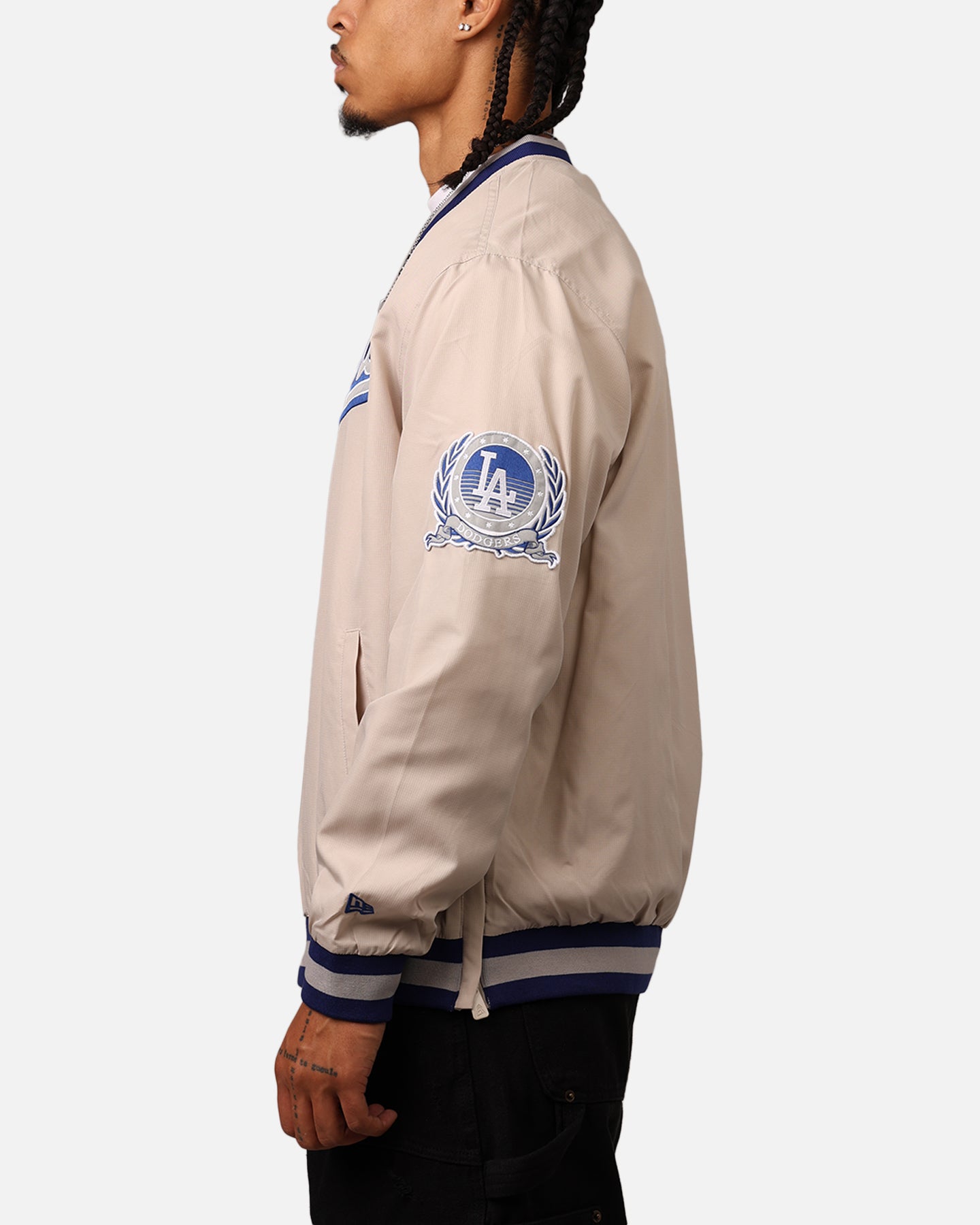 Los Angeles Dodgers ジャケット ネイビー/ベージュ New Era Los Angeles Dodgers Sports Classics Pullover Windbreaker