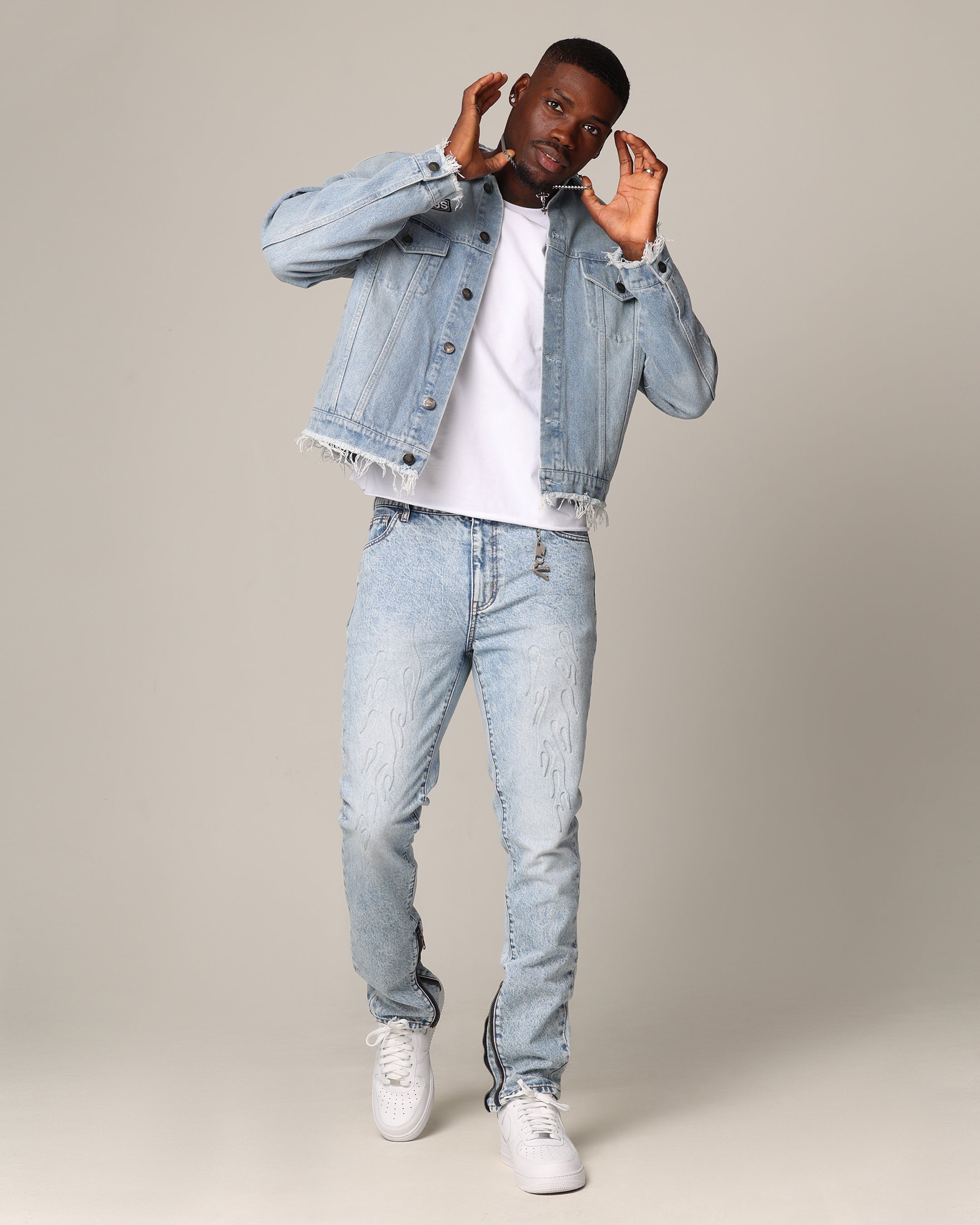 Saint Morta Post Humanous Denim Jacket Blue Wash | Culture Kings US