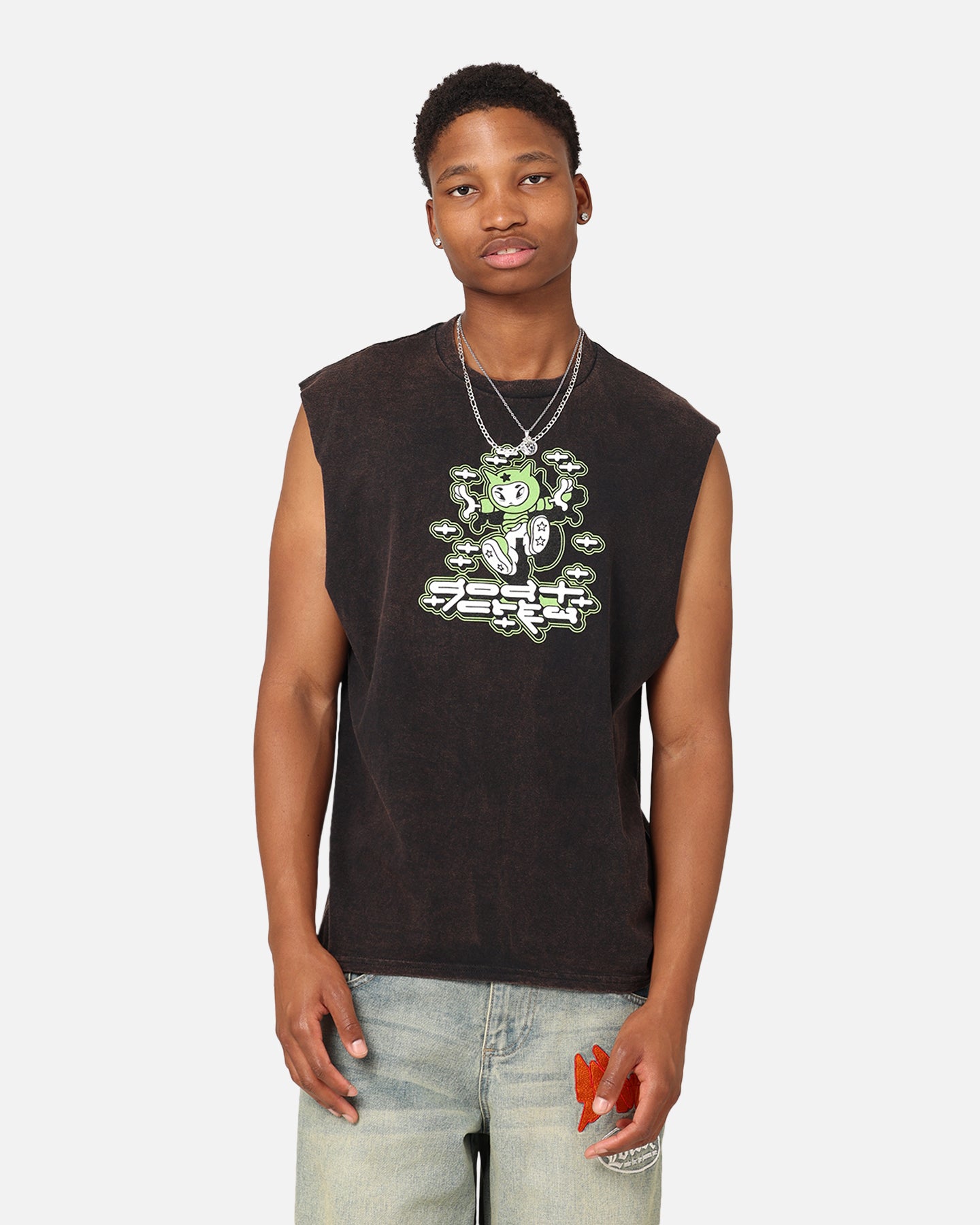 Goat Crew Y2K Ninja Vintage Muscle T-Shirt Black Wash | Culture