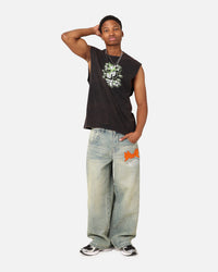 Goat Crew Y2K Ninja Vintage Muscle T-Shirt Black Wash