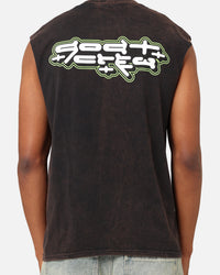 Goat Crew Y2K Ninja Vintage Muscle T-Shirt Black Wash