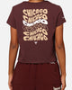 Mitchell & Ness Women's Chicago Bulls Wavey Text Shrunken Baby T-Shirt Fudge