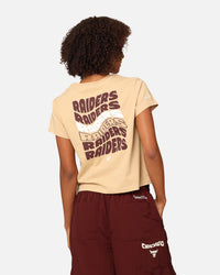 Mitchell & Ness Women's Los Angeles Raiders Wavey Text Shrunken Baby T-Shirt Warm Sand