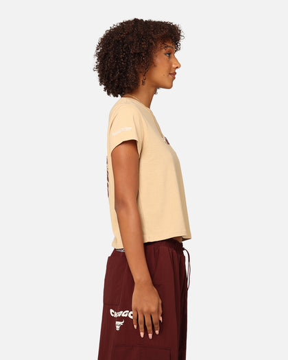 Mitchell & Ness Women's Los Angeles Raiders Wavey Text Shrunken Baby T-Shirt Warm Sand