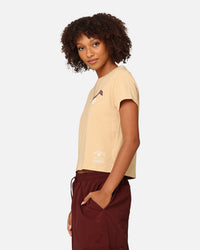 Mitchell & Ness Women's Los Angeles Raiders Wavey Text Shrunken Baby T-Shirt Warm Sand