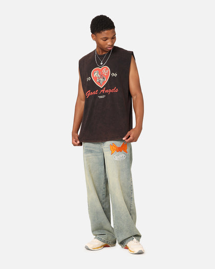Goat Crew Goat Angels Vintage Muscle T-Shirt Black Wash