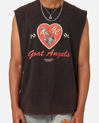 Goat Crew Goat Angels Vintage Muscle T-Shirt Black Wash