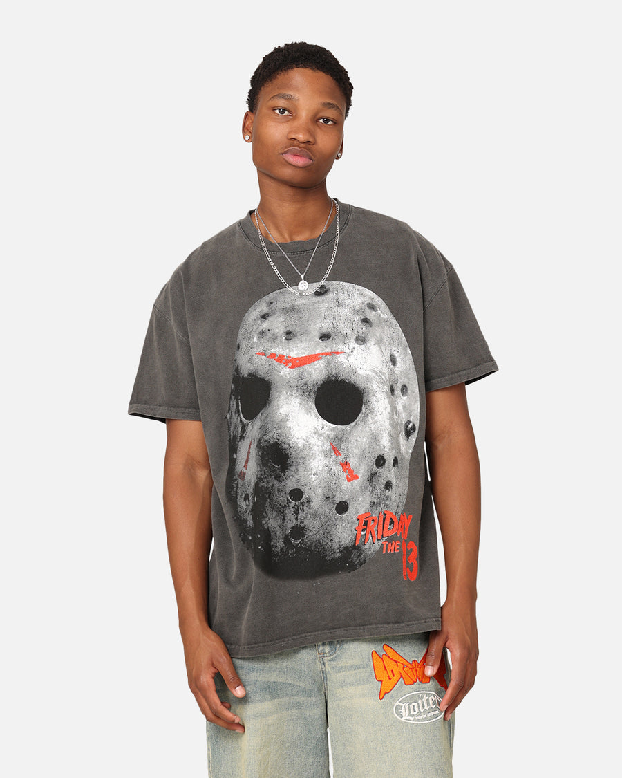 American Thrift X Friday The 13th Jason Mask Vintage T-Shirt Black 