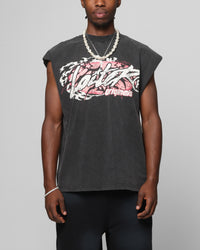 Loiter Motor Oversized Muscle T-Shirt Charcoal