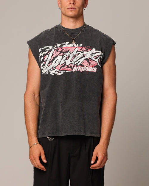 Loiter Motor Oversized Muscle T-Shirt Vintage Black