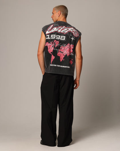 Loiter Motor Oversized Muscle T-Shirt Vintage Black