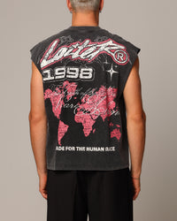 Loiter Motor Oversized Muscle T-Shirt Vintage Black