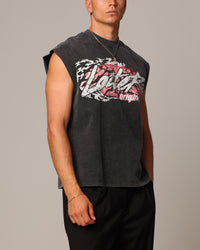 Loiter Motor Oversized Muscle T-Shirt Vintage Black