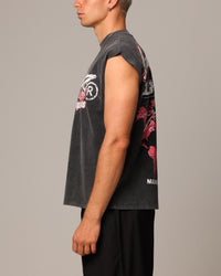 Loiter Motor Oversized Muscle T-Shirt Vintage Black