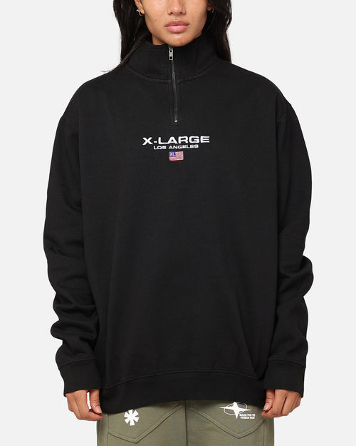 X-Large Quater Zip Crewneck Pigment Black