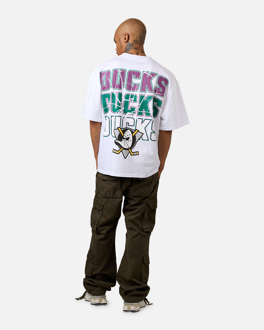 T-shirt Homme Mighty Ducks Anaheim - Blanc - Tailles S à 3XL - Neuf Avec étiquettes