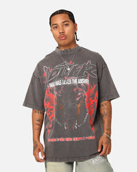 Loiter Dog Tag Oversized T-Shirt Charcoal Grey