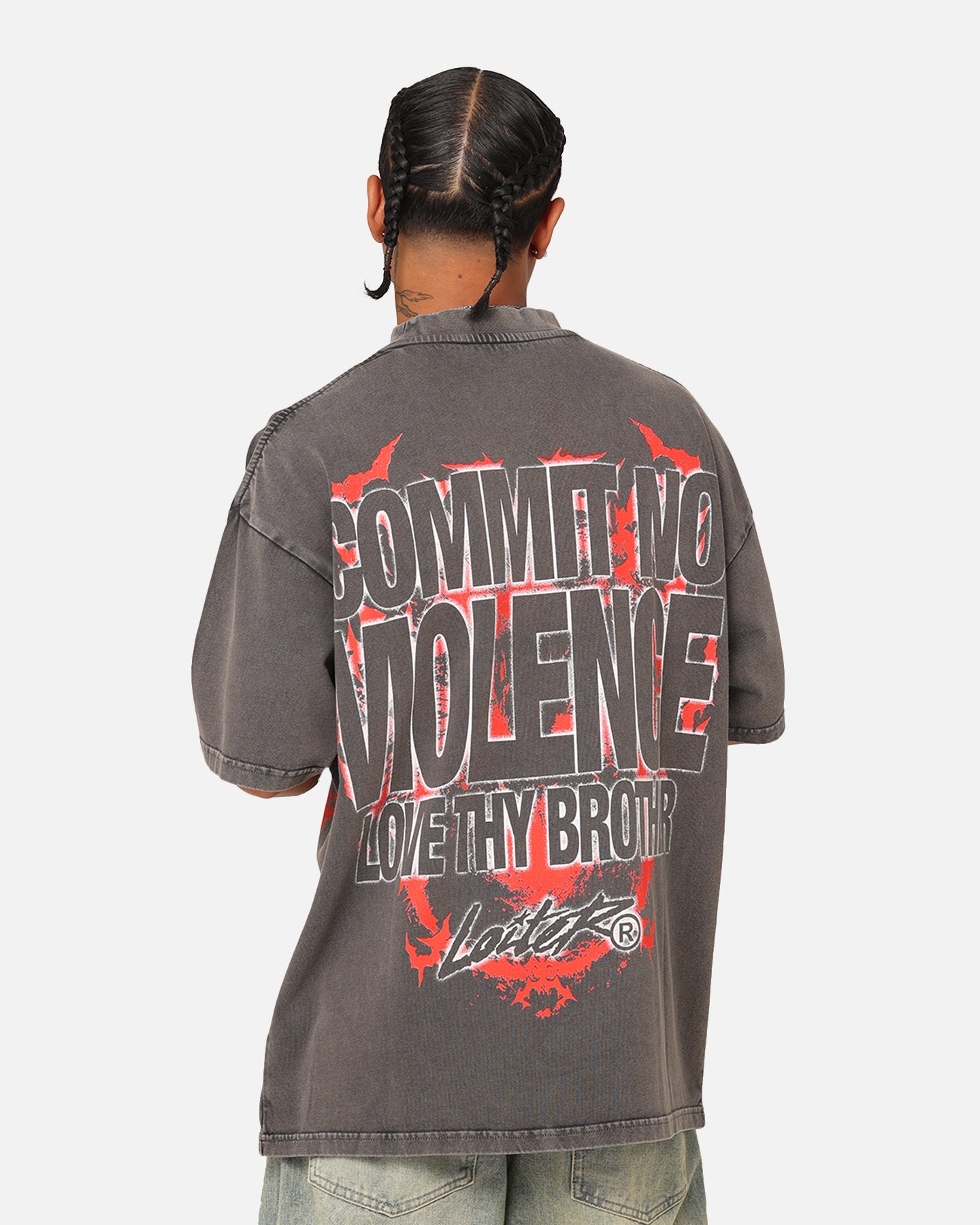 【チャコールグレー】ライトブリスターTシャツ Loiter Dog Tag Oversized T-Shirt Charcoal Grey | Culture Kings US