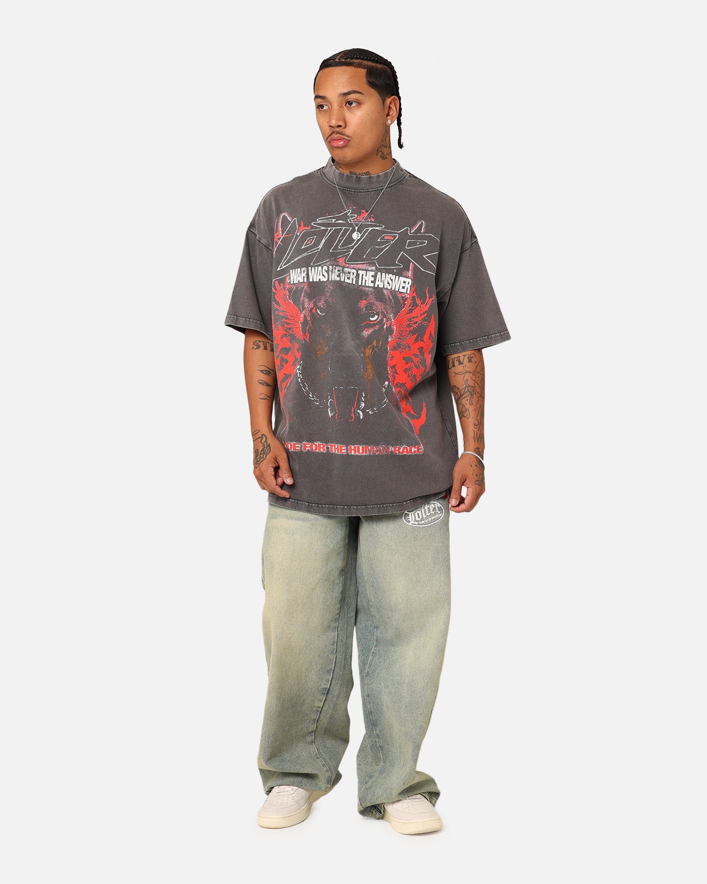 Loiter Dog Tag Oversized T-Shirt Charcoal Grey | Culture Kings US